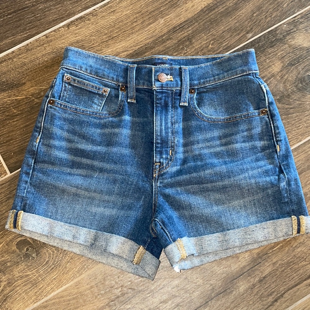NWT J.Crew High Waist Denim Shorts w/ Rolled Hem